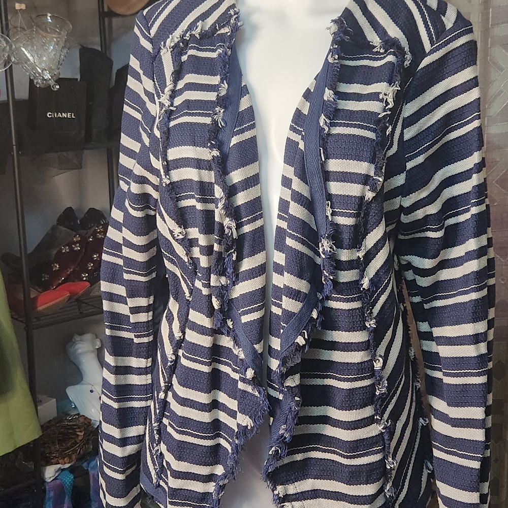 Lane Bryant Bohemian Woven Fringe Seam Accent Jacket